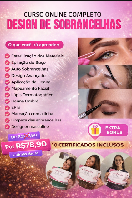 Curso Profissional de Design de Sobrancelhas